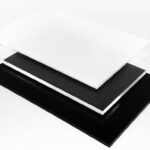 Acrylic sheets in black, clear, and white